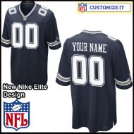 Dallas Cowboys Nike Elite Style Team Color Blue Jersey (Pick A Name)