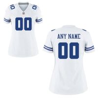 Nike Style Women's Dallas Cowboys Customized Away White Jersey (Any Name Number)