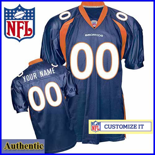 Denver Broncos RBK Style Authentic Home Blue Youth Jersey