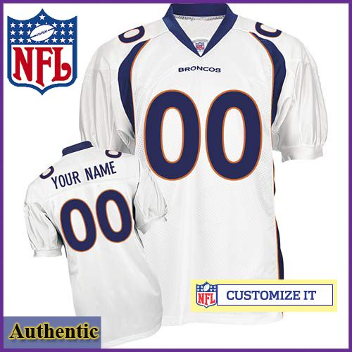 Denver Broncos RBK Style Authentic White Youth Jersey