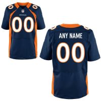 Denver Broncos Womens  RBK Style Authentic Home Blue Jersey Customized