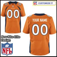 Denver Broncos Nike Elite Style Team  Color Orange Jersey (Pick A Name)