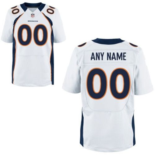 Denver Broncos  Nike Elite Style Away White  Jersey (Any Name) 