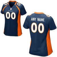 Nike Style Women's Denver Broncos Customized  Alternate Blue Jersey (Any Name Number)