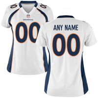 Nike Style Women's Denver Broncos Customized White Jersey (Any Name Number)