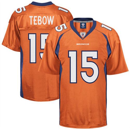 Denver Broncos NFL Authentic Orange Alt Football Jersey #15 Tim Tebow