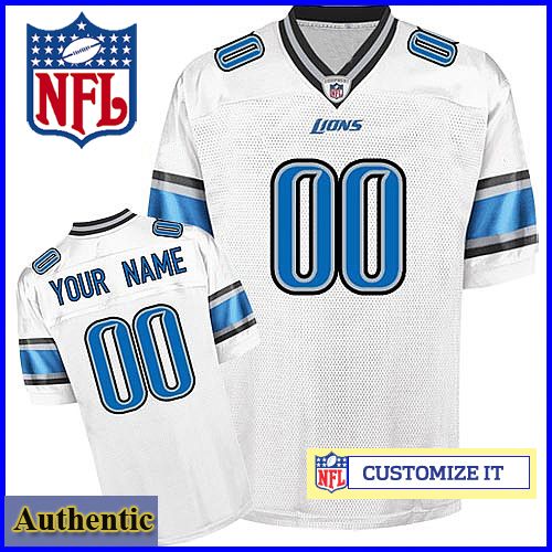 Detroit Lions RBK Style Authentic White Youth Jersey