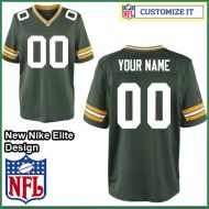 Green Bay Packers Nike Elite Style Team Color Green Jersey (Pick A Name)