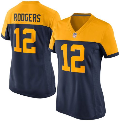 Nike Style Women's Green Bay Packers Customized Alternate Throwback T15 Gold Jersey (Any Name Number)