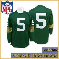 Green Bay Packers Authentic Throwback Long Sleeve Green Jersey #5 Paul Hornung