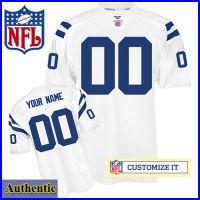 Indianapolis Colts RBK Style Authentic White Ladies Jersey (Customized or Blank)
