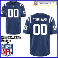 Indianapolis Colts Nike Elite Style Team Color Blue Jersey (Pick A Name)