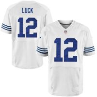 Indianapolis Colts Nike Elite Style Throwback White Jersey 12  Luck 