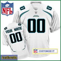 Jacksonville Jaguars RBK Style Authentic White Ladies Jersey (Customized or Blank)