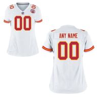 Nike Style Women's Kansas City Chiefs Customized Away White Jersey (Any Name Number)