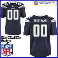 Los Angeles Chargers Nike Elite Style Team Color Blue Jersey (Pick A Name)