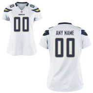 Nike Style Women's San Diego Chargers Customized Away White Jersey (Any Name Number)