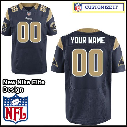 St. Louis Rams Nike Elite Style Team Color Blue Jersey (Pick A Name)