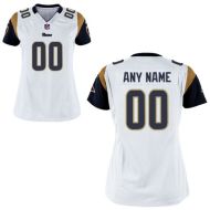Nike Style Women's St Louis Rams Customized White Jersey (Any Name Number)