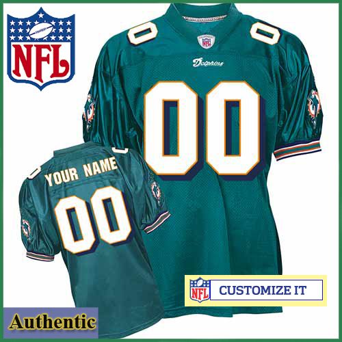 Miami Dolphins RBK Style Authentic Home Green Jersey (Pick A Player)