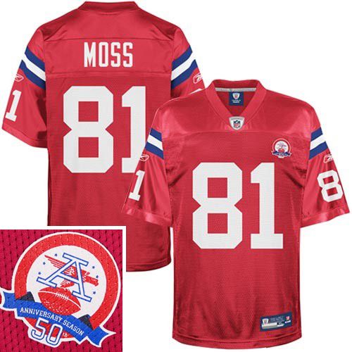 New England Patriots NFL AFL Throwback Football Jersey #81 Randy Moss