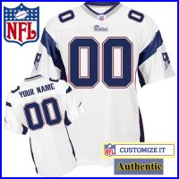 New England Patriots RBK Style  Authentic White Jersey (Pick A Player)