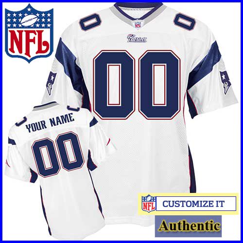 New England Patriots RBK Style Authentic White Youth Jersey