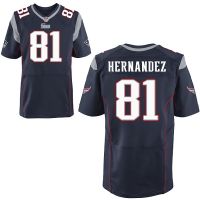 New England Patriots Elite Style Team Color Blue Jersey  Aaron Hernandez 81