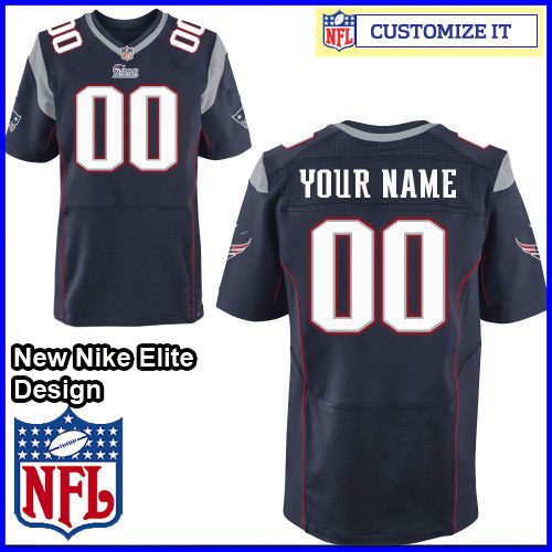 New England Patriots Nike Elite Style Team Color Blue Jersey (Pick A Name)