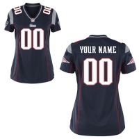 Nike Style Women's New England Patriots Customized  Home Blue Jersey (Any Name Number)