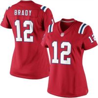 Nike Style Women's New England Patriots Customized Throwback Red Jersey (Any Name Number)