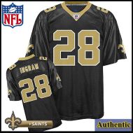 New Orleans Saints NFL Authentic Black Football Jersey #28 Mark Ingram