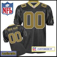 New Orleans Saints Women's RBK Style Authentic Home Black Jersey Customized