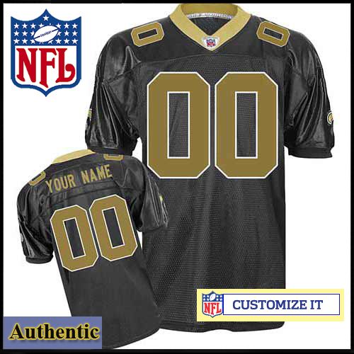 New Orleans Saints RBK Style Authentic Home Black Youth Jersey