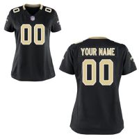 Nike Style Women's New Orleans Saints Customized Home Black Jersey (Any Name Number)