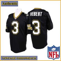 New Orleans Saints Authentic Style Throwback Black Jersey #3 Bobby Hebert