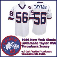 New York Giants 1986 NFL White Jersey #56 Lawrence Taylor