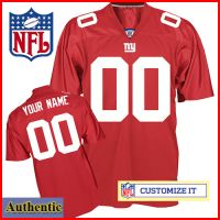 New York Giants RBK Style  Authentic Alternate Red Jersey (Pick A Player)