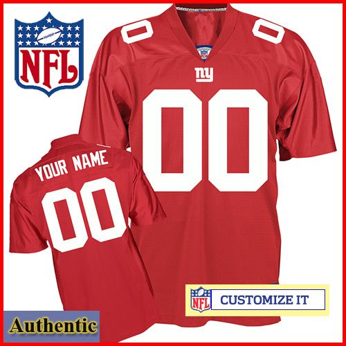 New York Giants RBK Style  Authentic Alternate Red Jersey (Pick A Player)