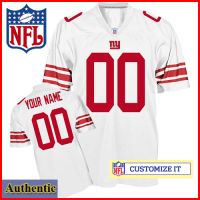 New York Giants RBK Style Authentic White Ladies Jersey (Customized or Blank)