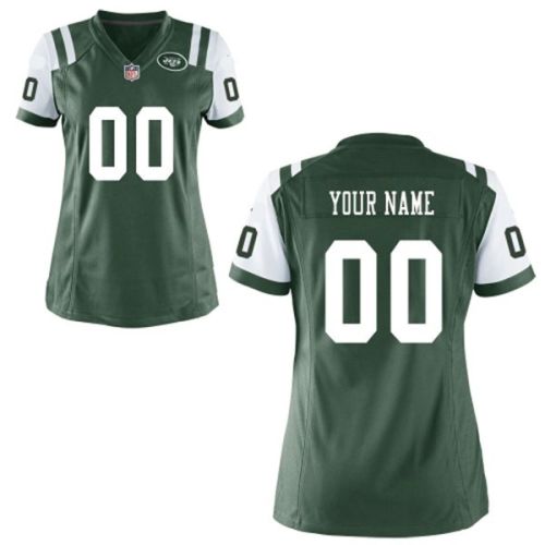 Nike Style Women's New York Jets Customized Home Team Color Green Jersey (Any Name Number)