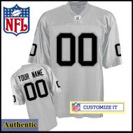 Oakland Raiders RBK Style Authentic Alternate Silver Jersey (Pick A Player)
