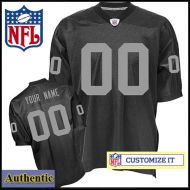 Oakland Raiders Women's Authentic Home Black Jersey Customized
