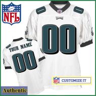 Philadelphia Eagles RBK Style  Authentic White Ladies Jersey (Customized or Blank)