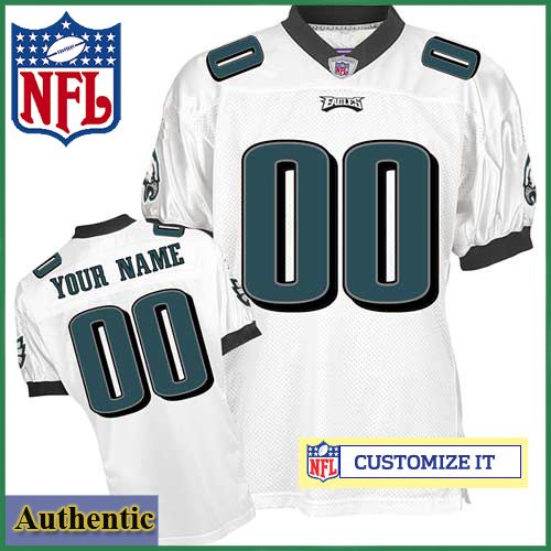 Philadelphia Eagles RBK Style Authentic White Youth Jersey