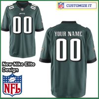 Philadelphia Eagles Nike Elite Style Team Color Green Jersey (Pick A Name)