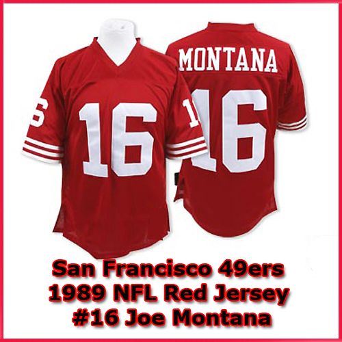 San Francisco 49ers Authentic Youth Size Throwback Red Jersey #16 Joe Montana