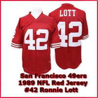 San Francisco 49ers 1989 NFL Red Jersey #42 Ronnie Lott