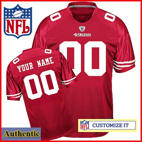 San Francisco 49ers Womens Authentic Home Red Jersey Customized