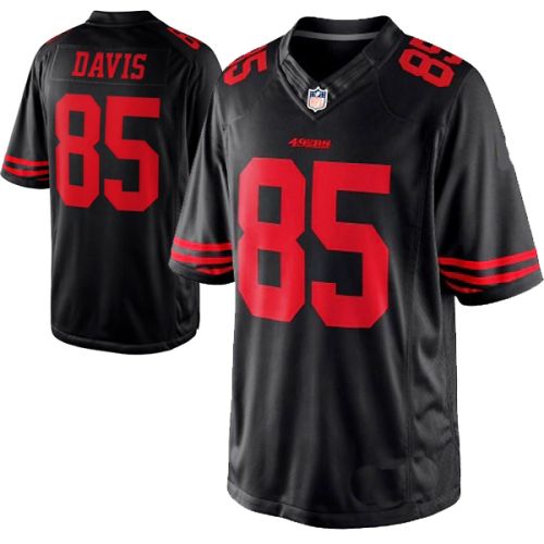 San Francisco 49ers Nike Elite Style Alternate Black Jersey #85 Davis